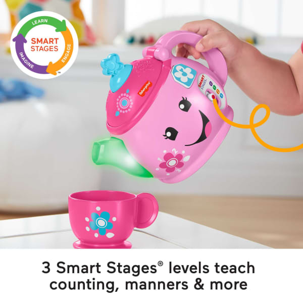 Mattel Fisher-Price Laugh & Learn Sweet Manners Tea Set Interactive Toddler Pretend Play 11 Pieces