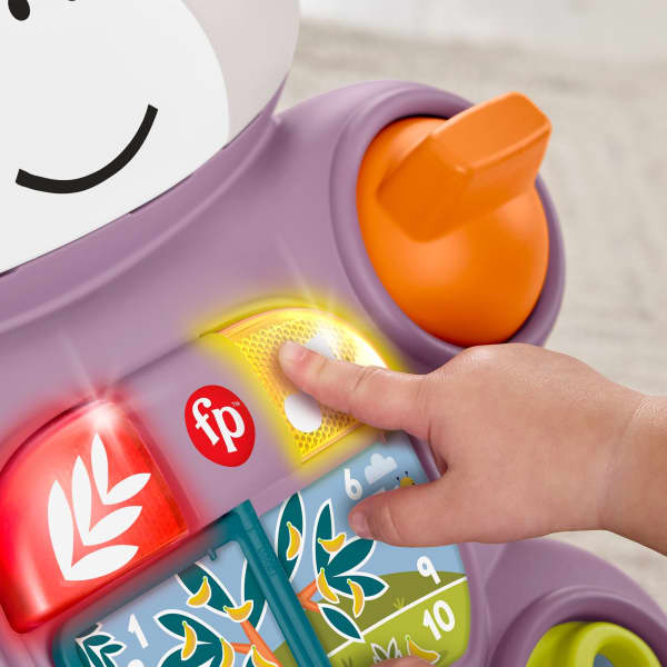 Mattel Fisher-Price Learn With Me Purple Monkey Walker Baby Activity Toy With Music & Lights