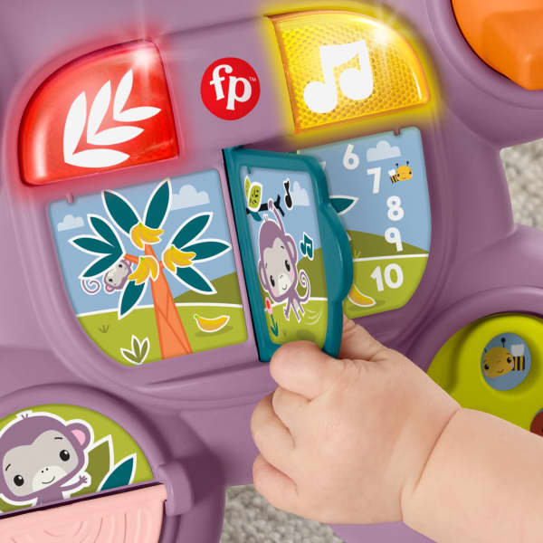 Mattel Fisher-Price Learn With Me Purple Monkey Walker Baby Activity Toy With Music & Lights