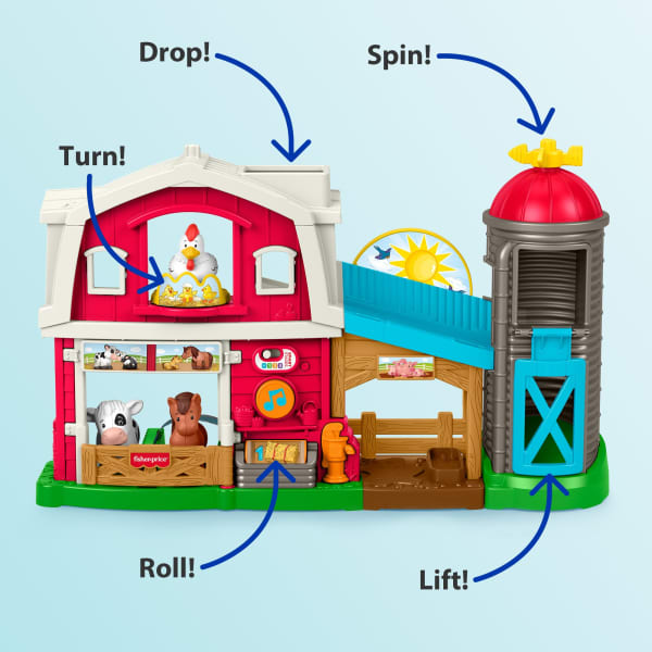 Mattel Fisher-Price Little People Caring Fun Animal Farm Playset Toddler Learning Toy Multilanguage Version