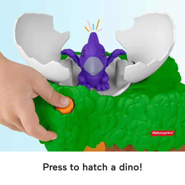 Mattel Fisher-Price Little People Dinosaur Hatch & Slide Playset Toddler Toy With 2 Figures