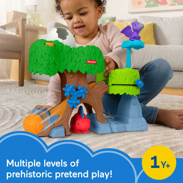 mattel Fisher-Price Little People Dinosaur Hatch & Slide Playset Toddler Toy With 2 Figures