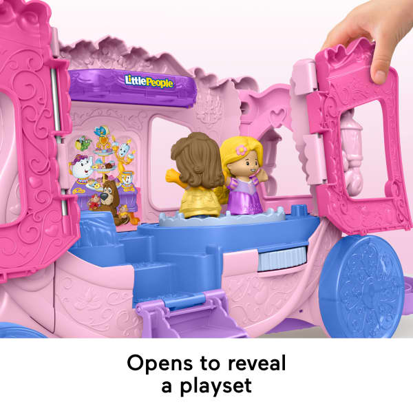 Mattel Fisher-Price Little People Disney Princess Pull-Along Musical Carriage Toddler Toy With 2 Figures