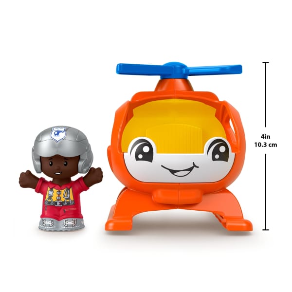 Mattel Fisher-Price Little People Helicopter Toy & Pilot Figure Set For Toddlers 2 Pieces