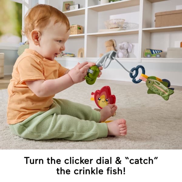 mattel Fisher-Price Mini Me Moments Camp & Crinkle Gift Set 7-Piece Fishing & Hiking Baby Activity Toys