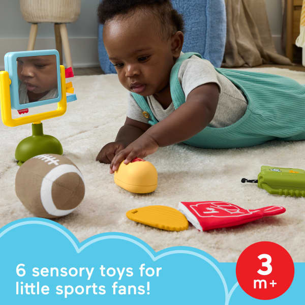 mattel Fisher-Price Mini Me Moments Tiny Tailgater Set 6-Piece Baby Sensory Activity Toys