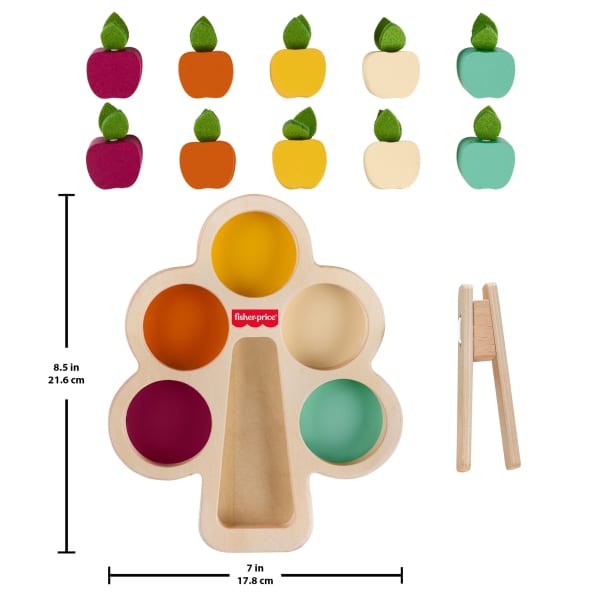 Mattel Fisher-Price Montessori Wooden Sorting Tree Learning Toy & Play Tips For Toddlers 12 Wood Pieces