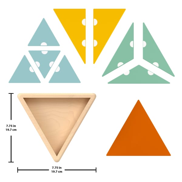 Mattel Fisher-Price Montessori Wooden Triangle Puzzle Preschool Learning Toy 10 Wood Pieces