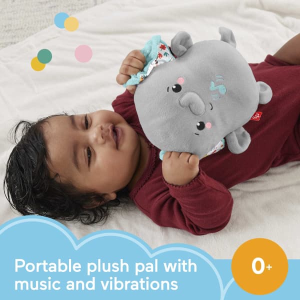mattel Fisher-Price Plush Elephant Baby Toy Sound Machine With Vibrations Calming Vibes Soother