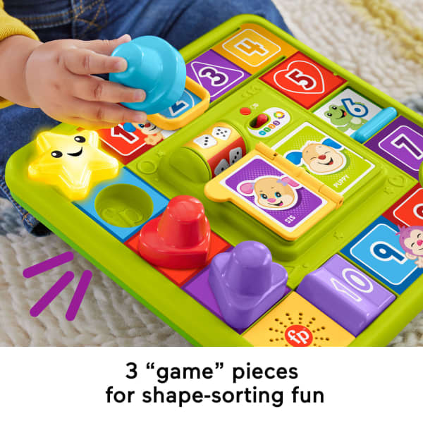 Mattel Fisher-Price Pretend Board Game Baby Toy With Music Laugh & Learn Puppy's Game Activity Board Multi-Language Version