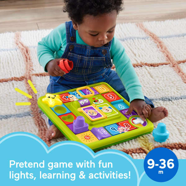 mattel Fisher-Price Pretend Board Game Baby Toy With Music Laugh & Learn Puppy's Game Activity Board Multi-Language Version