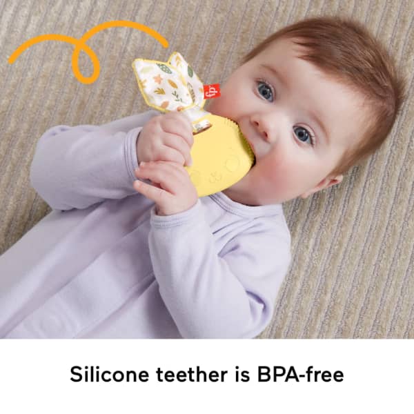 Mattel Fisher Price Snuggle Bunny Teether Baby Toy With Fine Motor Activity For Newborns
