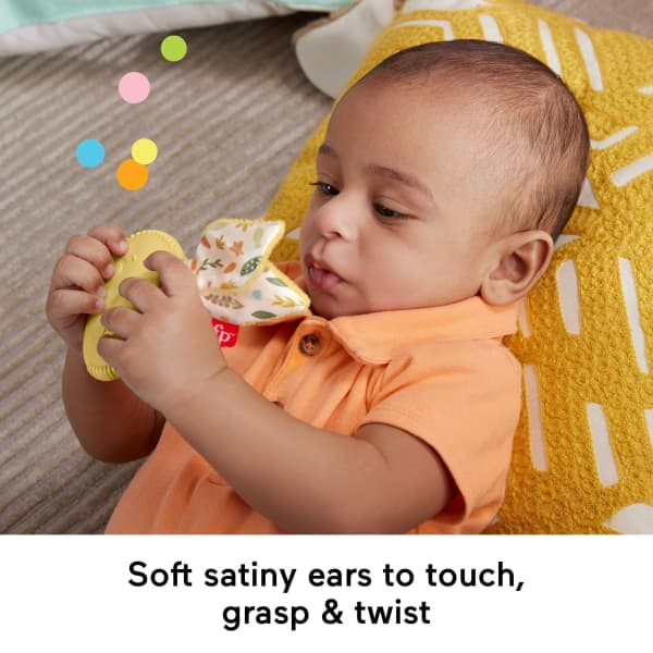 Mattel Fisher Price Snuggle Bunny Teether Baby Toy With Fine Motor Activity For Newborns