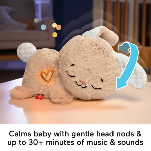 Mattel Fisher-Price Soothe & Settle Bunny Plush Baby Toy & Customizable Sound Machine With Motion