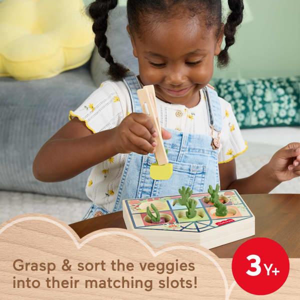 mattel Fisher-Price Tiny Garden Wooden Sorting Greenhouse Activity Toy For Preschool Kids