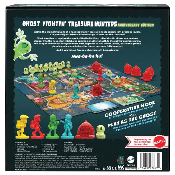 mattel Ghost Fightin’ Treasure Hunters Anniversary Edition Board Game Cooperative Family Game With 2 Ways To Play For 2-5 Players