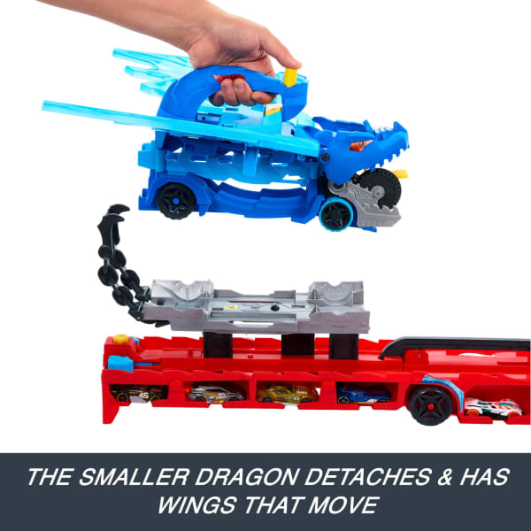 Mattel Hot Wheels City Hot Wheels Ultimate Dual Dragon Transporter & 2 1:64 Scale Toy Cars