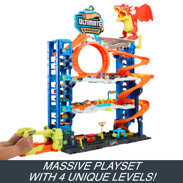 Mattel Hot Wheels City Ultimate Garage Playset From “Let's Race” With 2 Toy Cars & Storage For 50+ Cars