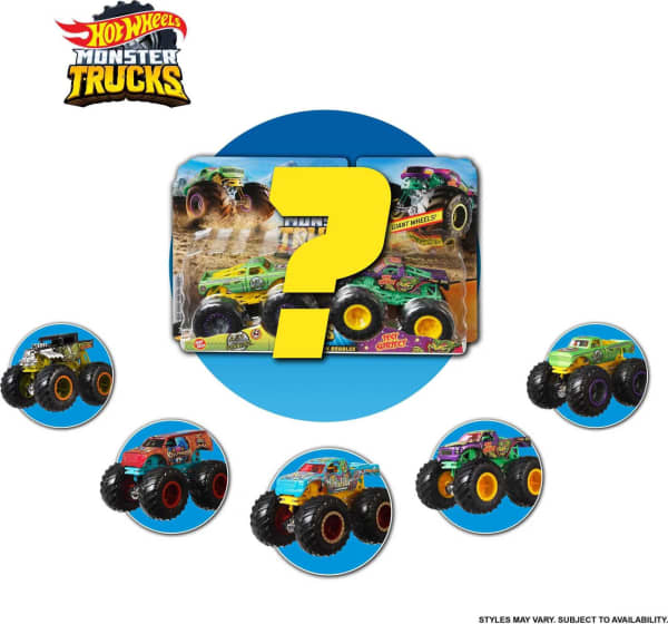 Mattel Hot Wheels Monster Trucks 1:64 Scale Demolition Doubles 2-Pack
