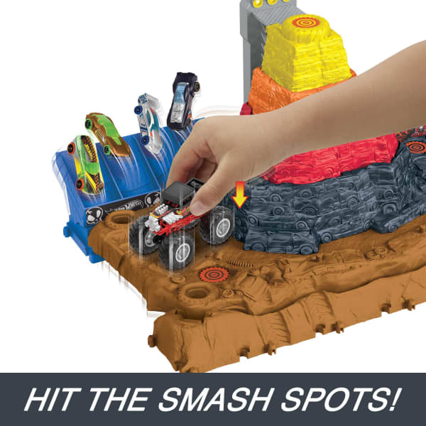 Mattel Hot Wheels Monster Trucks Arena Smashers Bone Shaker Ultimate Crush Yard With 1 Vehicle