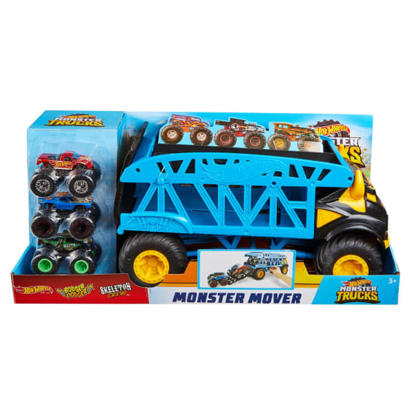 Mattel Hot Wheels Monster Trucks Monster Mover+3 Trucks Vehicle