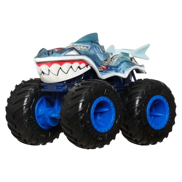 Mattel Hot Wheels Monster Trucks Sharks Vs Dinos Multipack With 2 Big Rigs 2 Toy Trucks & 2 Toy Cars
