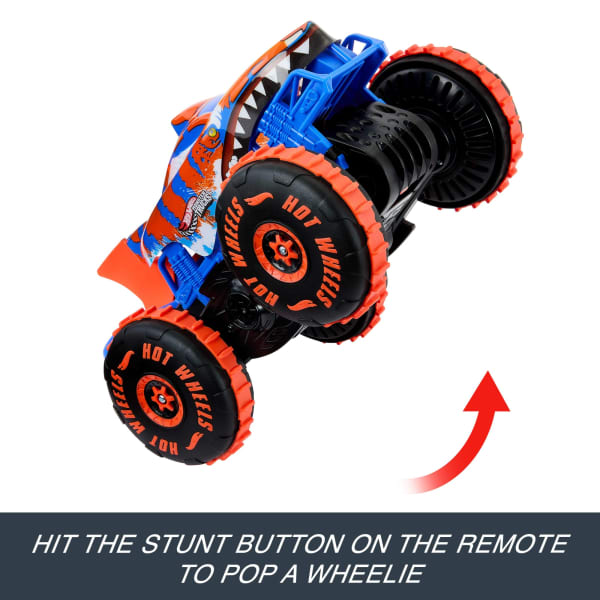Mattel Hot Wheels Monster Trucks Tiger Shark Climber RC Vehicle Battery-Powered Remote-Control Toy Truck