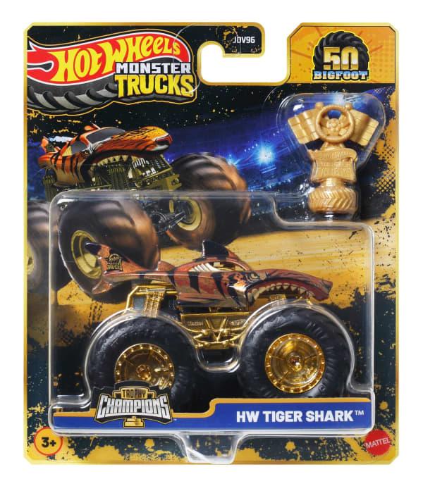 Mattel Hot Wheels Monster Trucks Trophy Champions Premium Die-Cast 1:64 Scale & Trophy