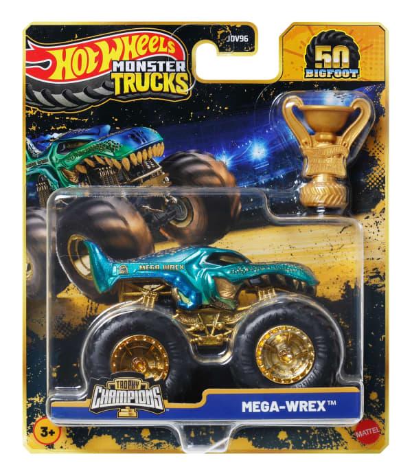 mattel Hot Wheels Monster Trucks Veículo de Brinquedo Autos Surpresa Troféu Bigfoot Escala 1:64