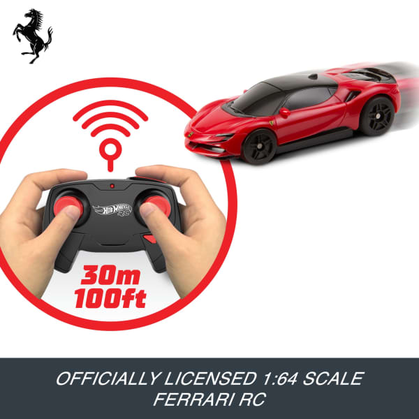 mattel Hot Wheels RC 1:64 Ferrari Sf90 Stradale Assetto Fiorano Battery-Powered Remote-Control Car