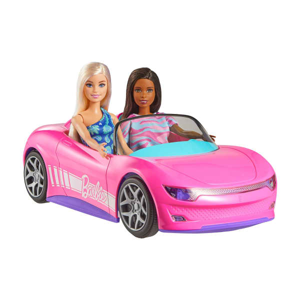 Mattel Hot Wheels RC Barbie Convertible & 2 Barbie Dolls Battery-Powered Remote-Control Toy Car
