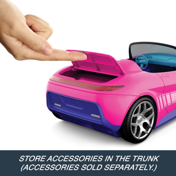 Mattel Hot Wheels RC Barbie Convertible Battery-Powered Remote-Control Toy Car Fits 2 Barbie Dolls