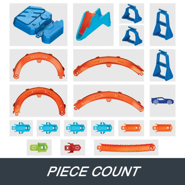 Mattel Hot Wheels Track Creator Boosted Jump Speedway Set With 1:64 Scale Toy Car & Motorized Booster