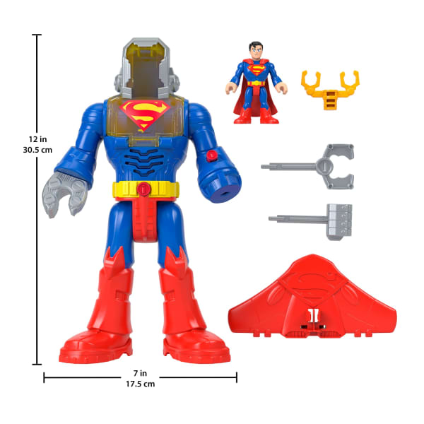 Mattel Imaginext DC Super Friends Superman Insider & Exo Suit Robot With Lights & Sounds 6 Pieces