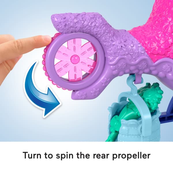 Mattel Imaginext Dreamworks Trolls Poppy Figure And Toy Helicopter For Preschool Pretend Play 4 Pieces