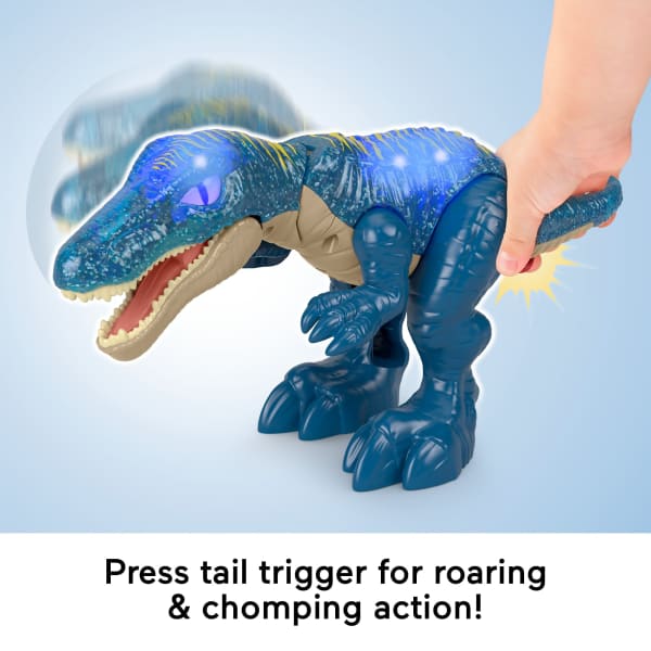 Mattel Imaginext Jurassic World Growl & Glow Baryonyx Dinosaur Toy With Lights Sounds & Chomping Action