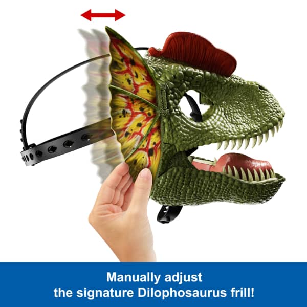 Mattel Jurassic World Dilophosaurus Role Play Mask With Sound & Water-Shooting Feature Frill