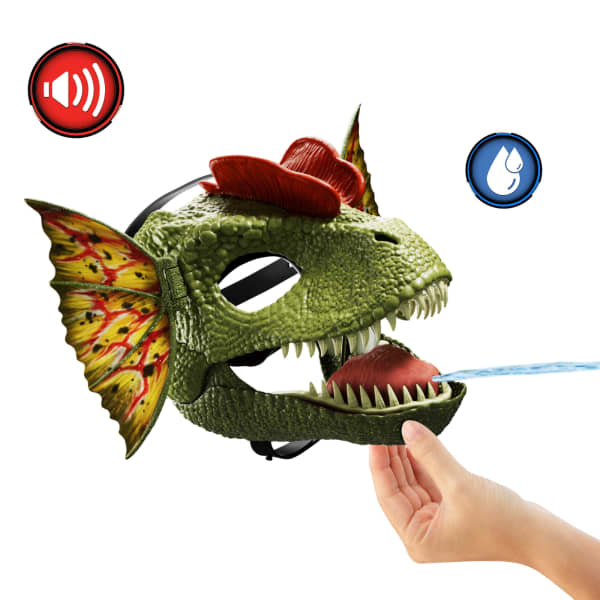 Mattel Jurassic World Dilophosaurus Role Play Mask With Sound & Water-Shooting Feature Frill