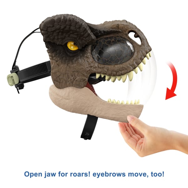 Mattel Jurassic World Dominion Dinosaur Mask Tyrannosaurus Rex Chomp N Roar Costume Play