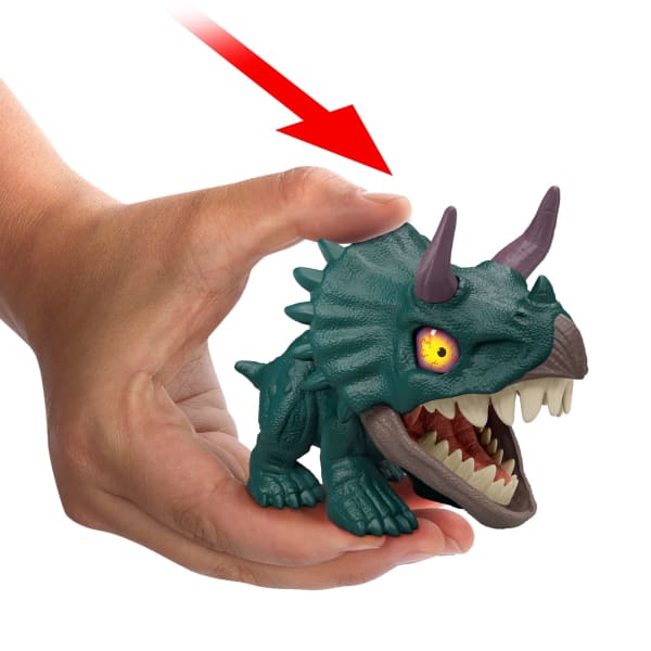 Mattel Jurassic World Mighty Little Biters Dinosaur Toy With Bite Action Eye Change Collectible Figure