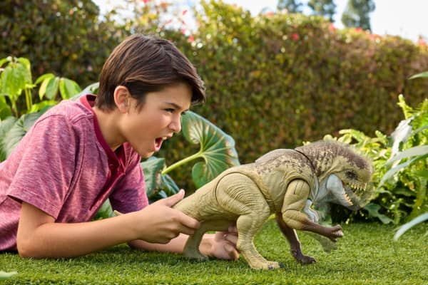 mattel Jurassic World Rebirth Distortus Rex Action Figure 22 inch Rumble N Rampage Dinosaur Toy 2 Attacks