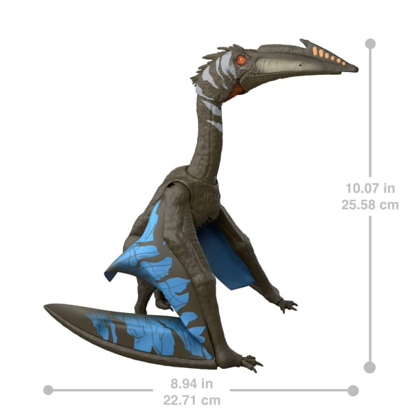 Mattel Jurassic World Rebirth Quetzalcoatlus Action Figure Winged Dinosaur Toy With Sound Aerial Ambush