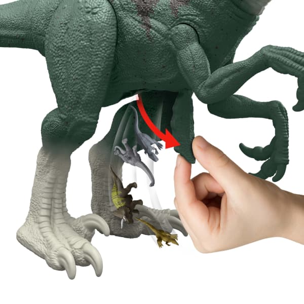 Mattel Jurassic World Super Colossal Dinosaur Pack With 1 XL 37 Inch Long Atrociraptor 4 Minis