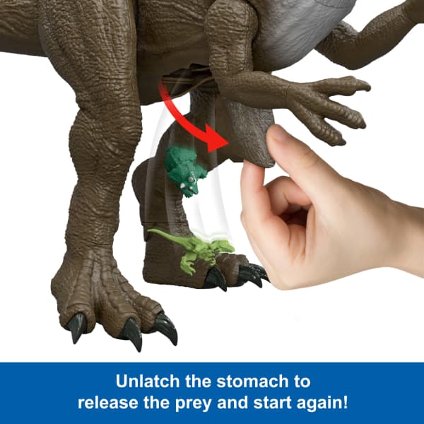 Mattel Jurassic World Super Colossal Spinosaurus Pack 36 Inch Long Dinosaur Toy & 2 Mini Figures