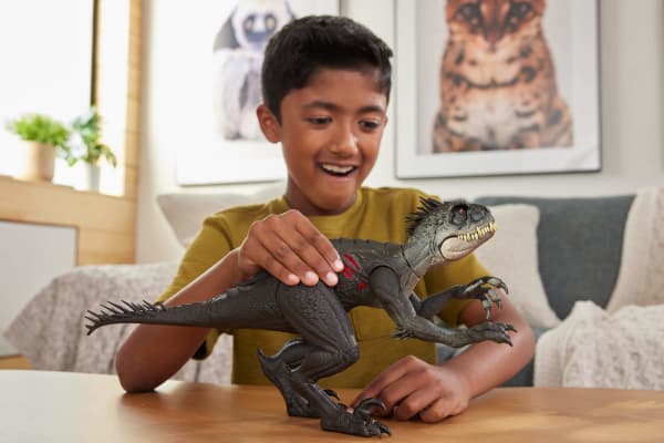 mattel Jurassic World Ultimate Damage Scorpios Rex Dinosaur Toy Figure With Damage Light & Sound Toy