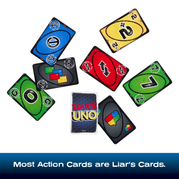 Mattel Liar's UNO Card Game For Adults Kids Families Parties & Game Nights Trick Play & Bluffing