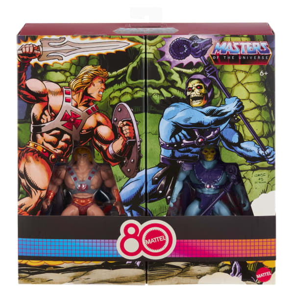 mattel Masters Of The Universe Origins Retro Punching He-Man And Skeletor 80Th Anniversary Mattel