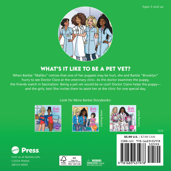 mattel Barbie: You Can Be A Pet Vet