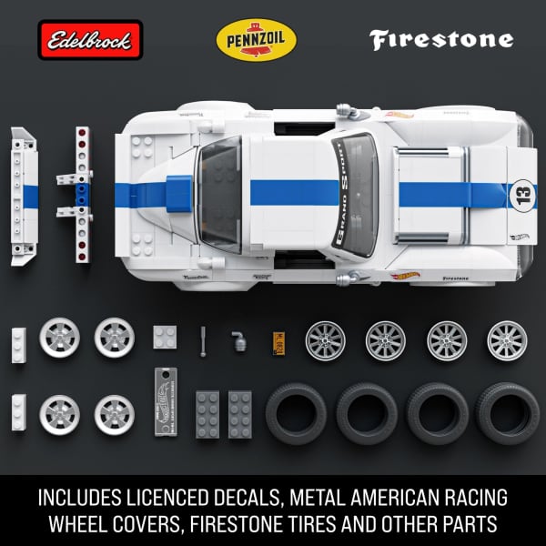 Mattel Mattel Brick Shop Hot Wheels Corvette Grand Sport Building Toy Kit (918 Pieces) For Collectors