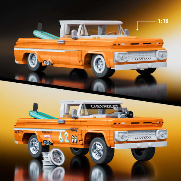 Mattel Mattel Brick Shop Hot Wheels Jogo De Construção Elite Carrinha Chevy De 1962 Personalizada